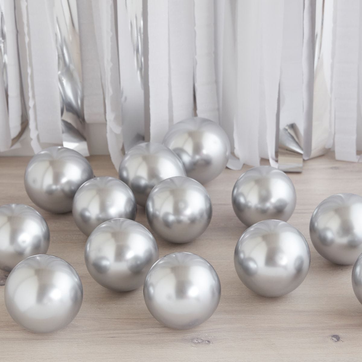 Silver Chrome Balloons -  5" Latex (40pk)