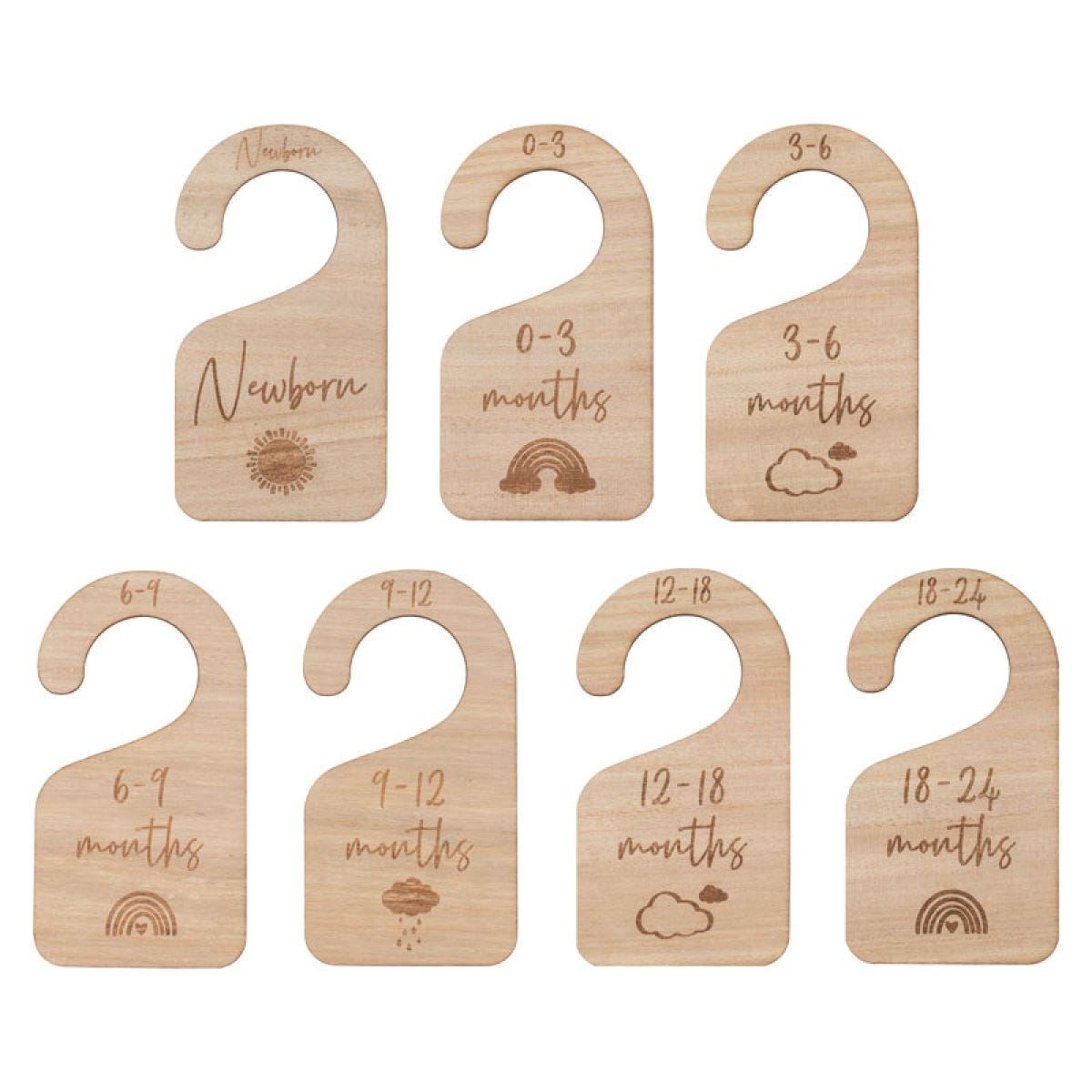 Wooden Baby Age Clothes Dividers (7pk)