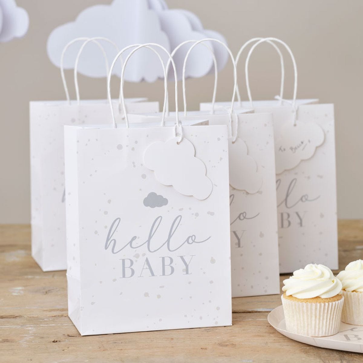 Hello Baby Small Gift Bag - 21.5cm x 15cm (5pk)