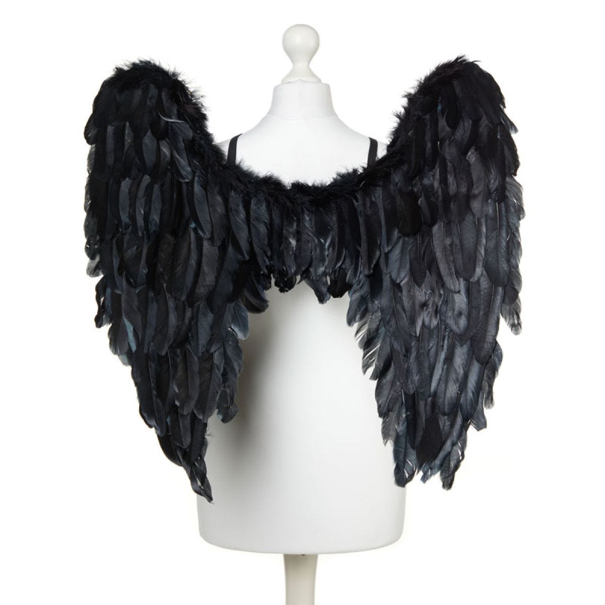 Fallen Angel Black Wings - 65cm
