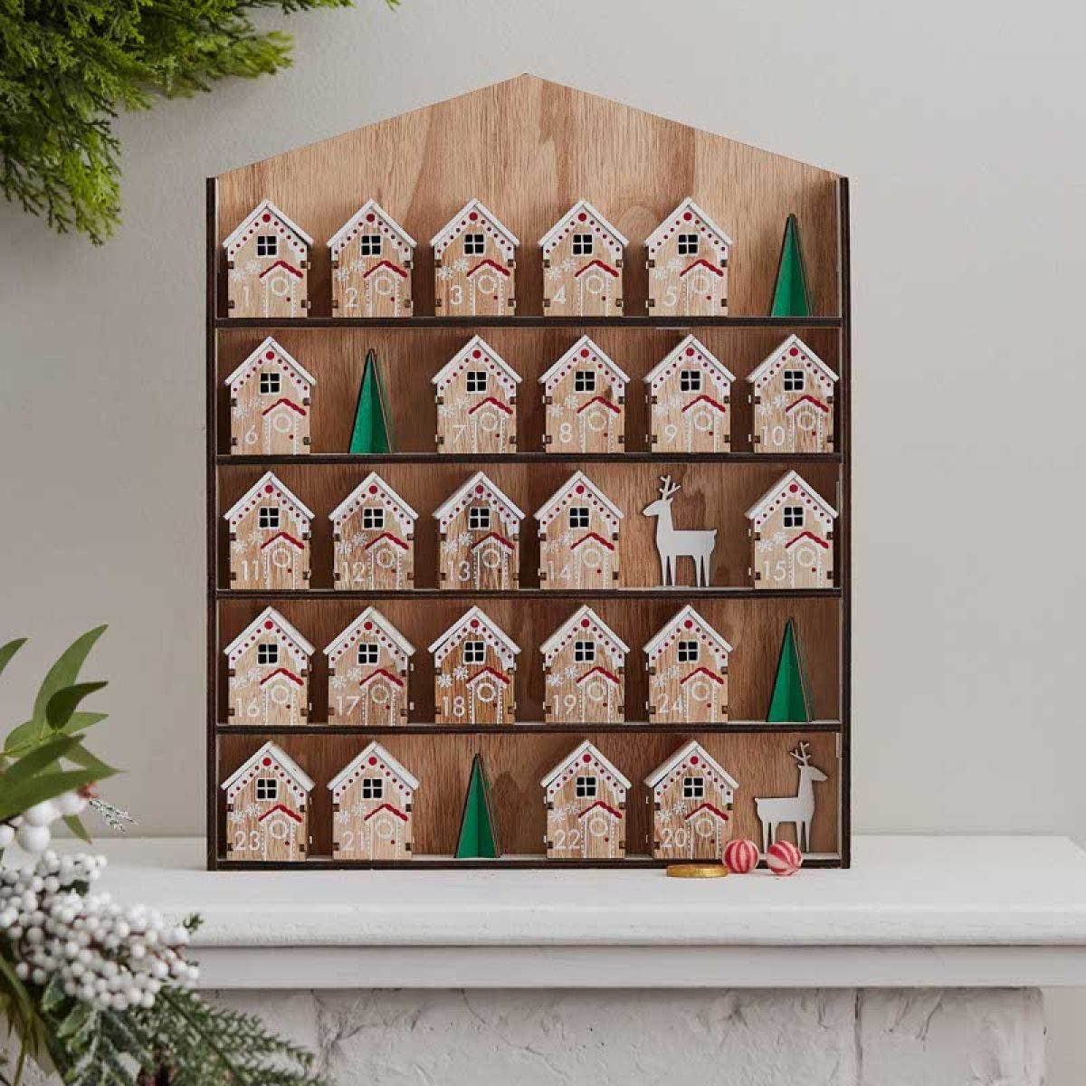 Fill Your Own Wooden House Advent Calendar - 37.5cm x 30cm