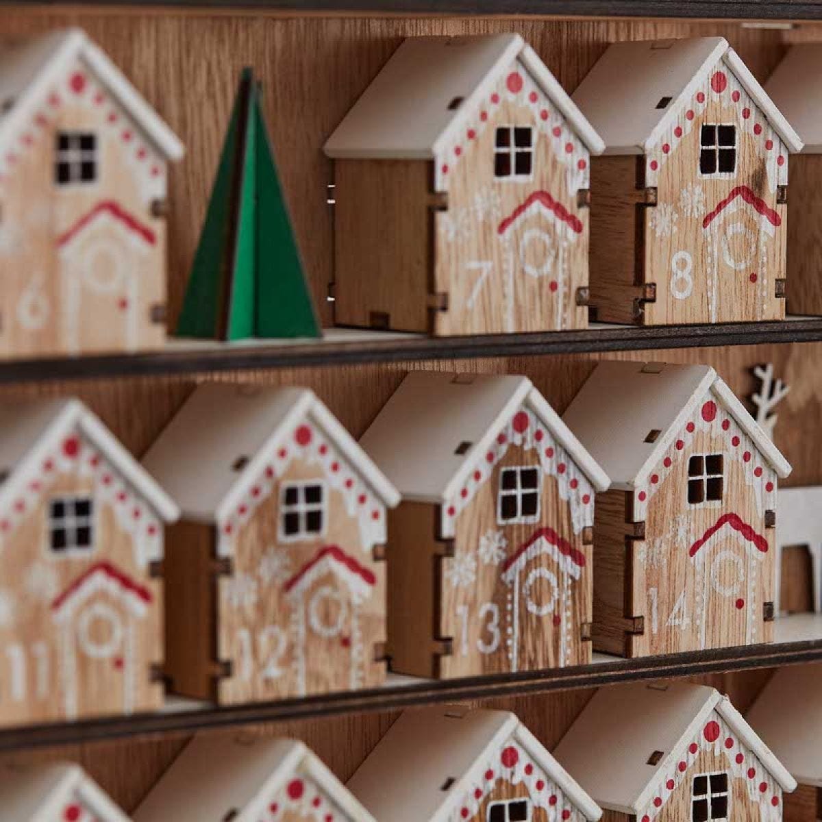 Fill Your Own Wooden House Advent Calendar - 37.5cm x 30cm