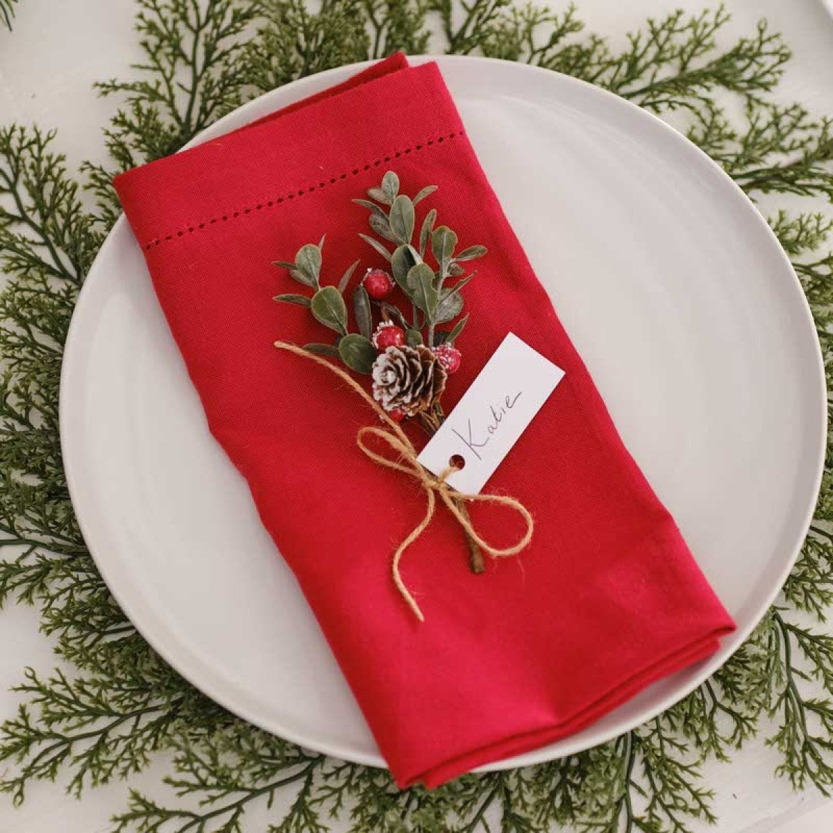 Red Berry Sprig Place Card Holders - 15cm (6pk)