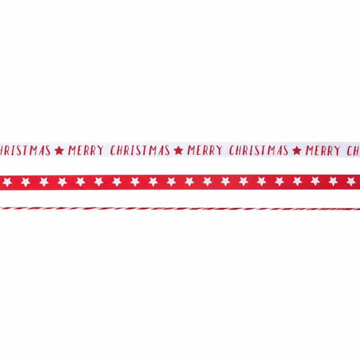 Red & White Merry Christmas Ribbon Kit - 10m