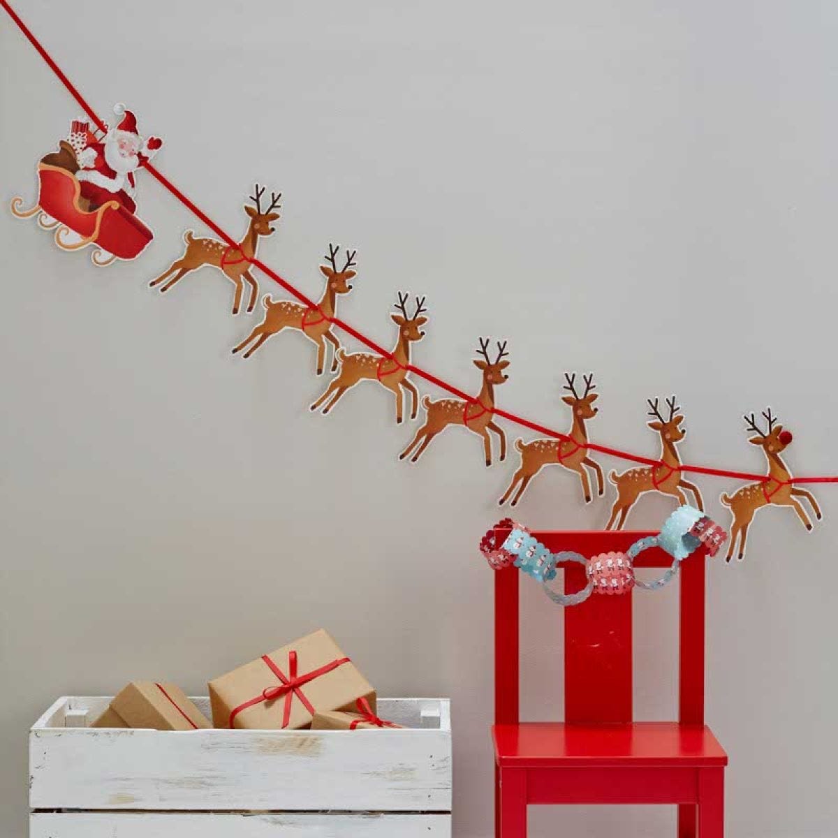 Black Wooden Tree Christmas Bunting - 2m