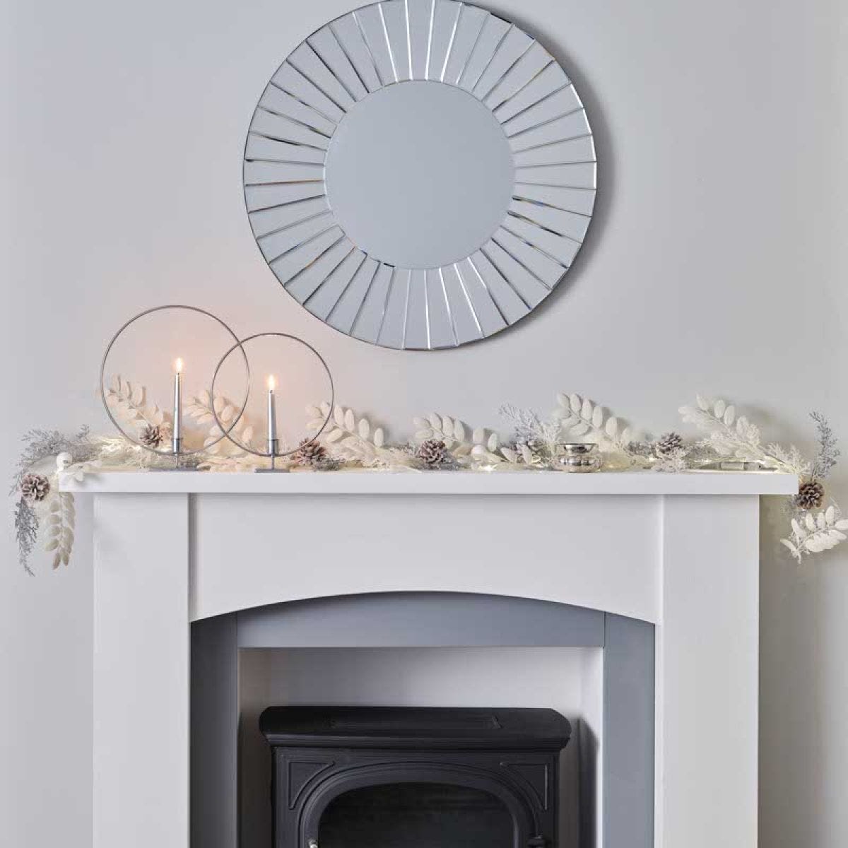 White & Silver Berry Foliage Garland - 1.8m