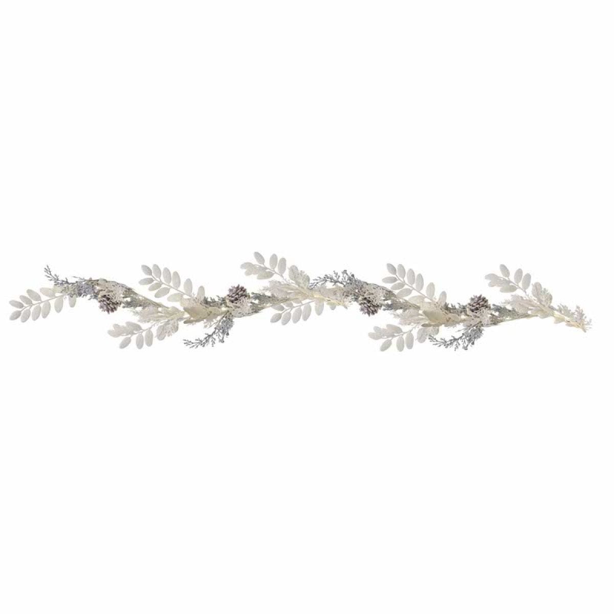 White & Silver Berry Foliage Garland - 1.8m