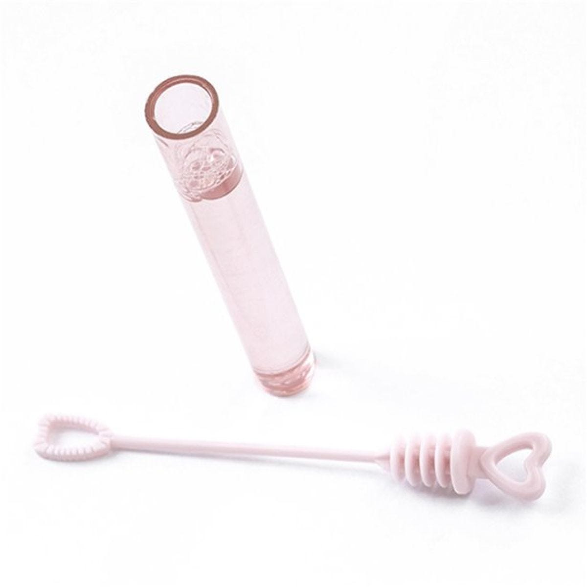 Pink Heart Tube Bubbles (48pk)