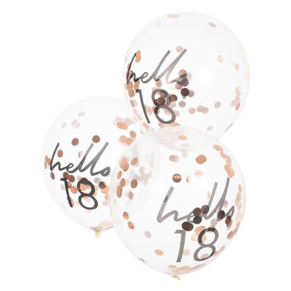 Mix It Up Hello 18 Rose Gold Confetti Balloons - 12" (5pk)