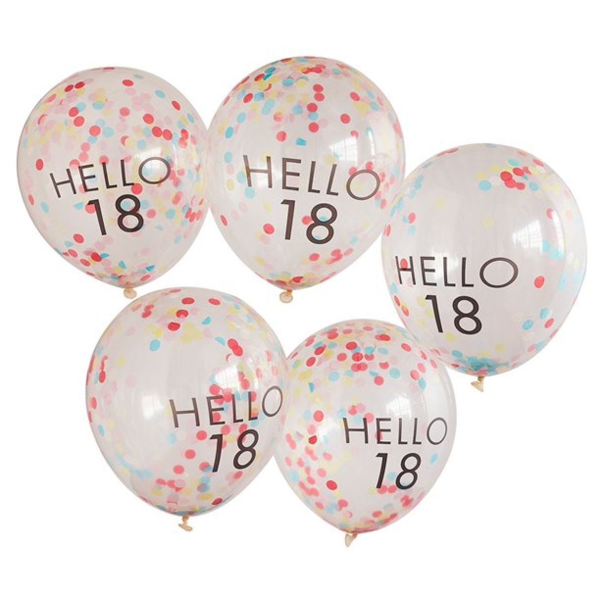 Hello 18 Mix It Up Brights Confetti Latex Balloons - 12" (5pk)