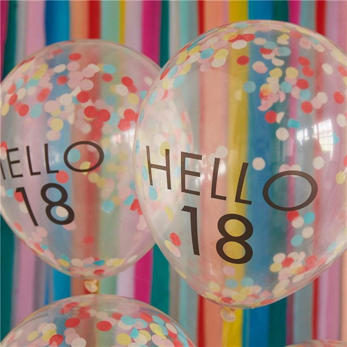 Hello 18 Mix It Up Brights Confetti Latex Balloons - 12" (5pk)