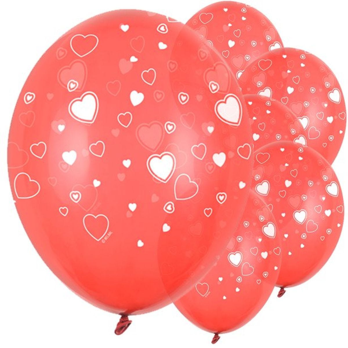 Red Hearts Latex Balloons - 11" (6pk)