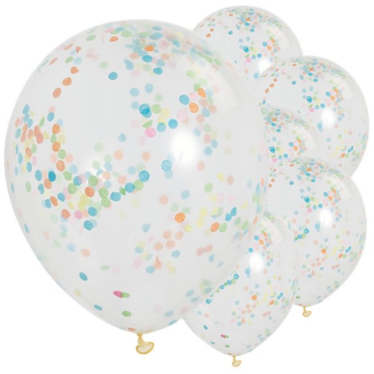 Multi Coloured Confetti Balloons - 12" Latex (6pk)