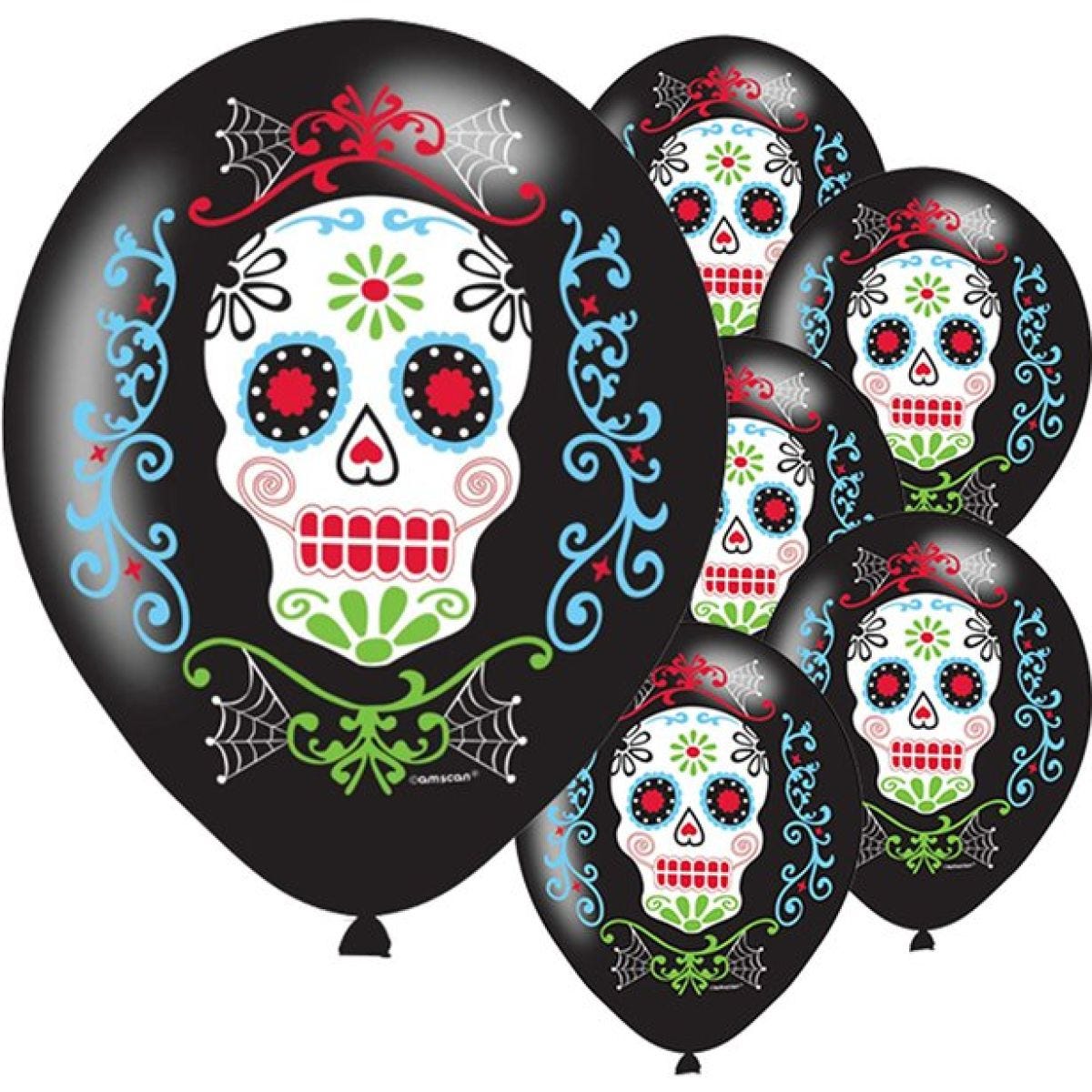 Day of the Dead Balloons - 11&apos;&apos; Latex (6pk)