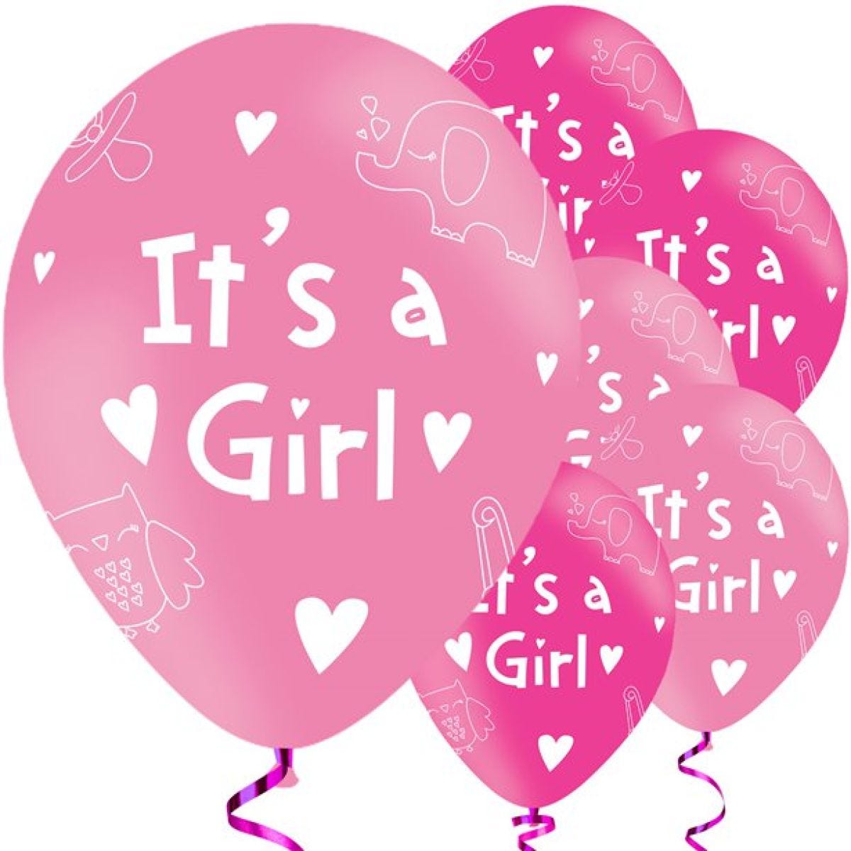 It&apos;s A Girl Balloons - 11&apos;&apos; Latex (6pk)