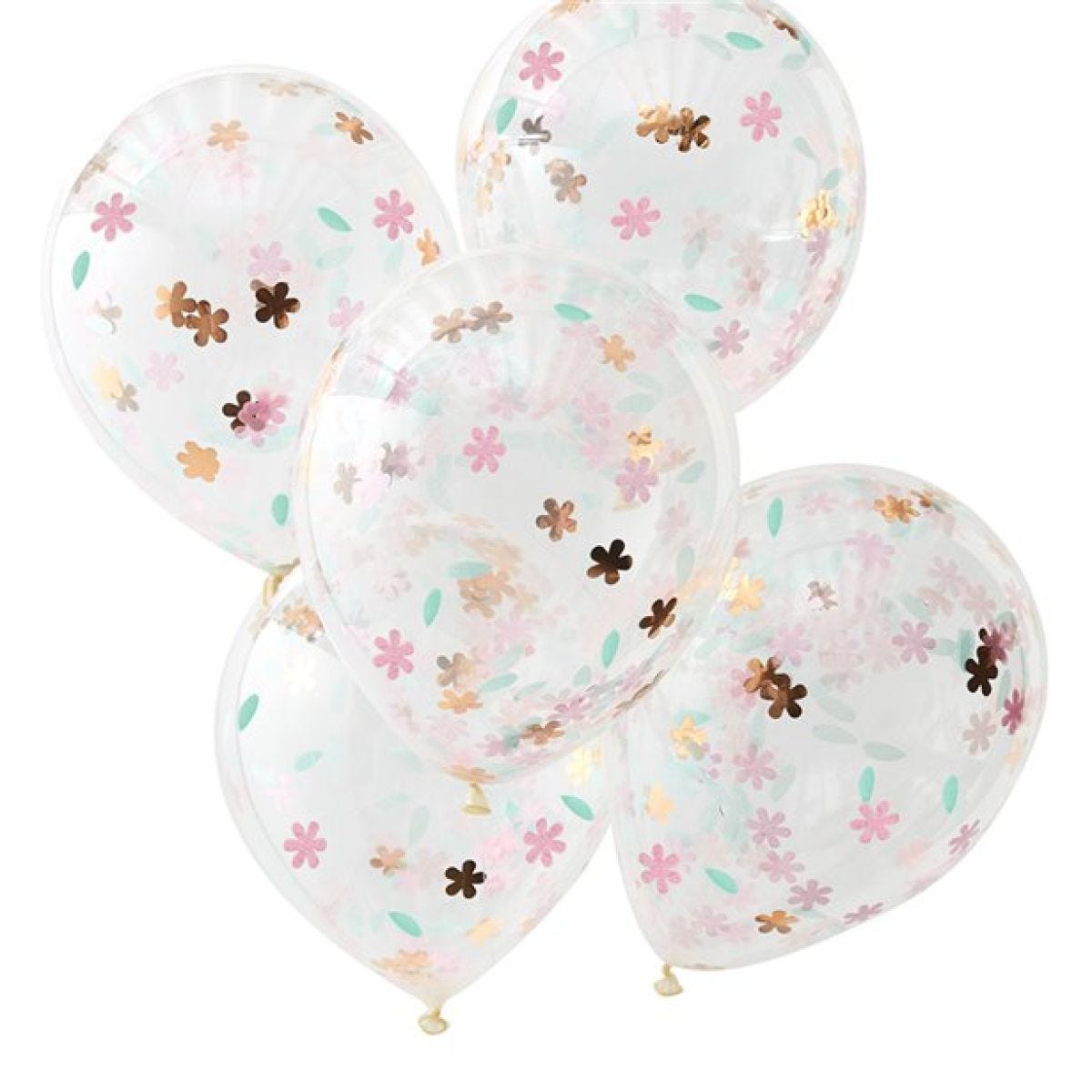 Floral Confetti Latex Balloons - 12" (5pk)