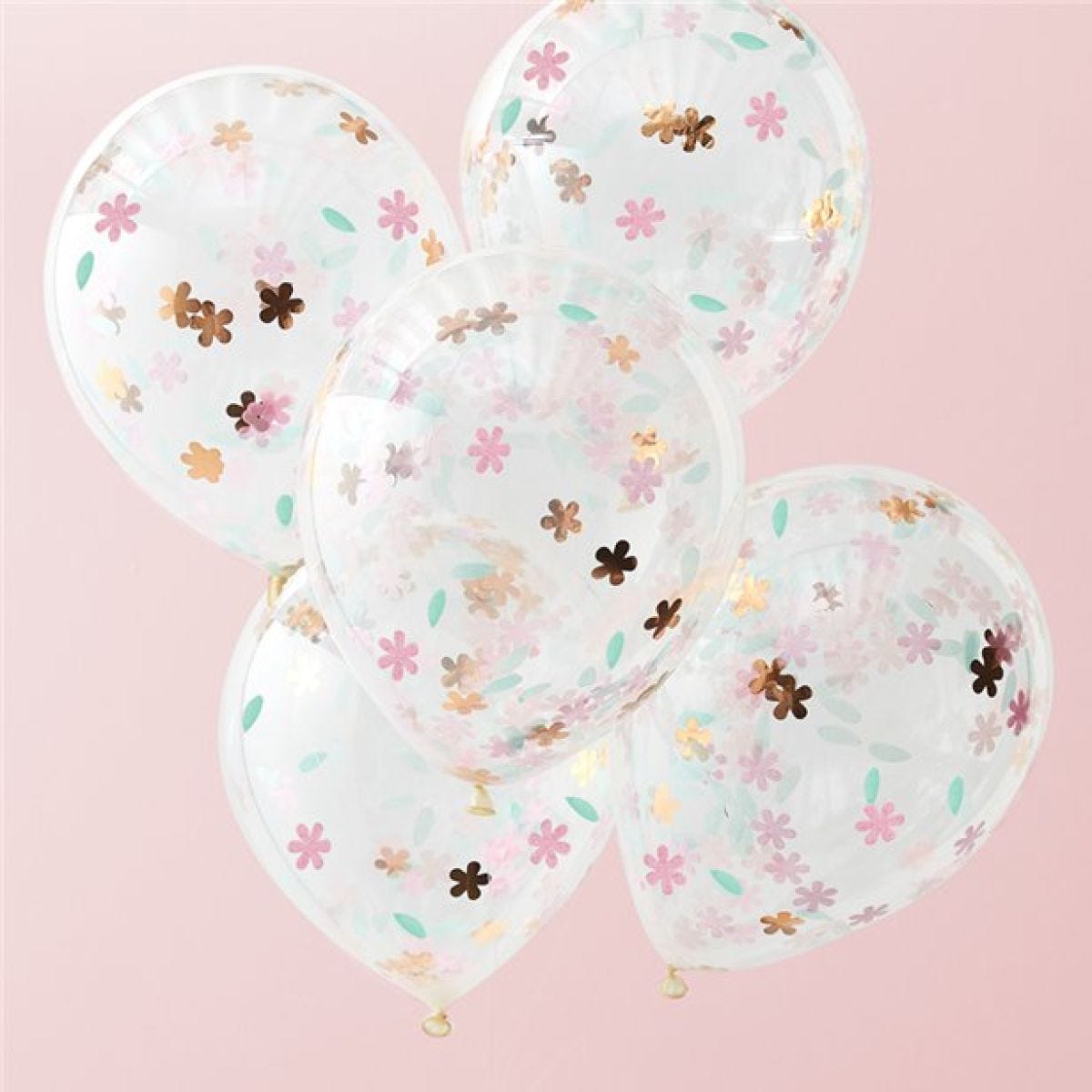 Floral Confetti Latex Balloons - 12" (5pk)