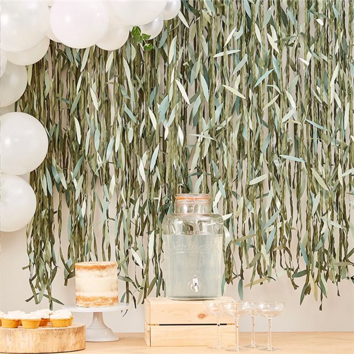 Botanical Baby Green Leaf Backdrop