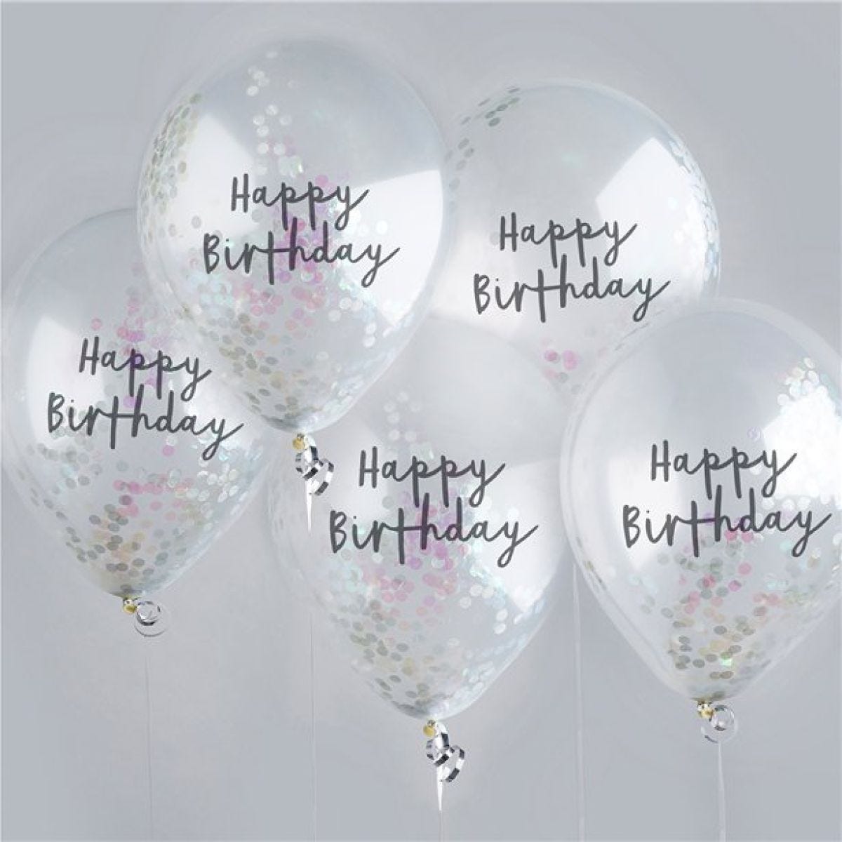H.Bday Irid Conf Balloons 5pk (Balloons) (5pk)
