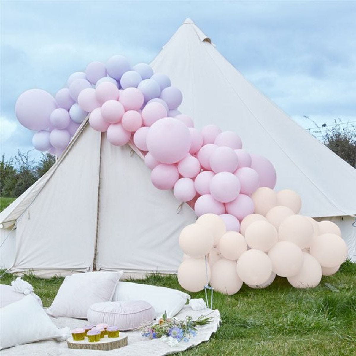 Pastel Pink & Purple Large Balloon Arch DIY Kit - 200 Balloons