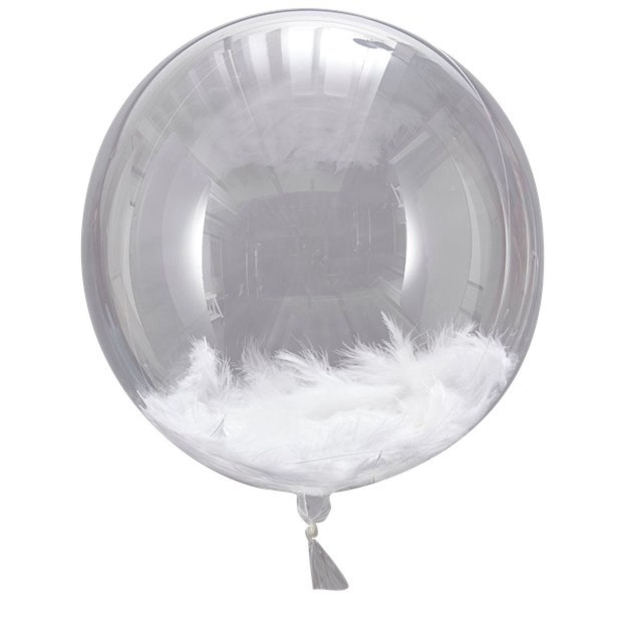 Beautiful Botanics White Feather Filled Orb Balloons - 18" (3pk)