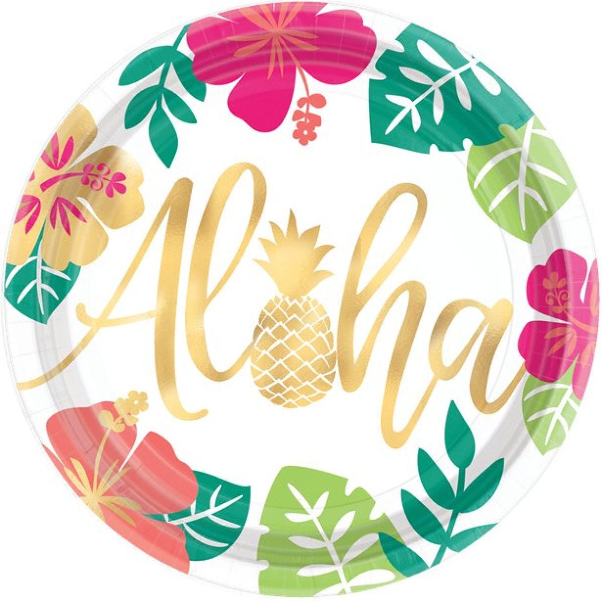 Aloha Summer Paper Plates - 25cm (8pk)