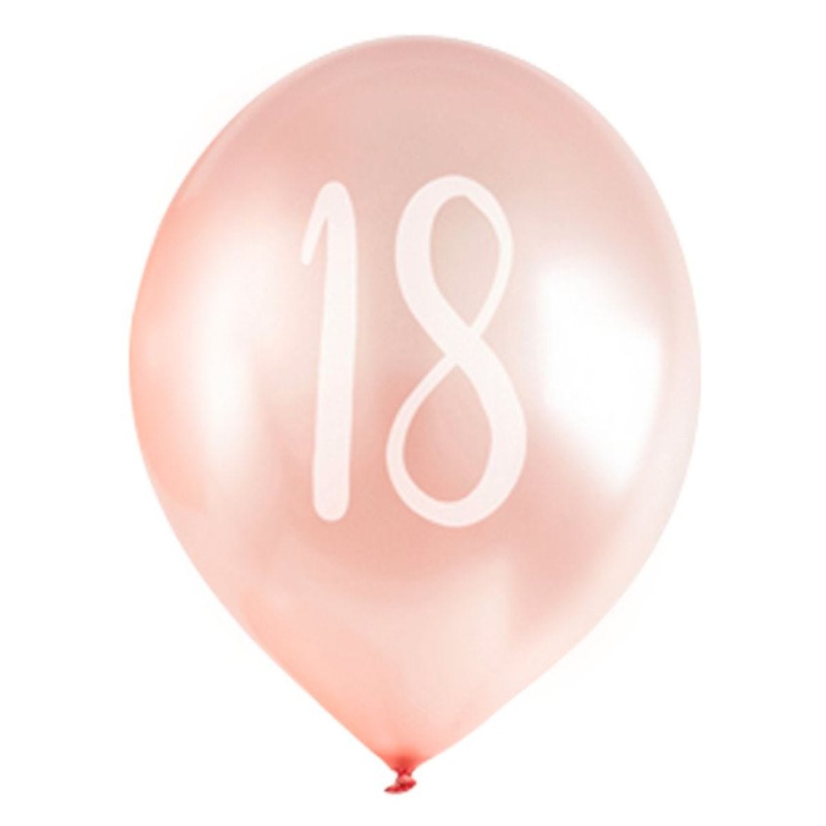 Rose Gold 18th Milestone Balloons - 12" Latex (5pk)