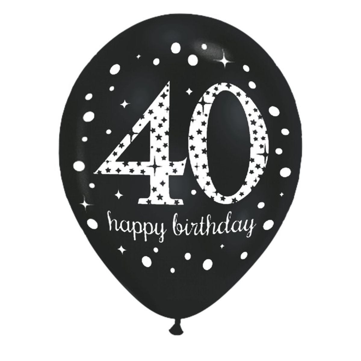 Sparkling Celebration 40th Birthday Balloons - 11" Latex (6pk)