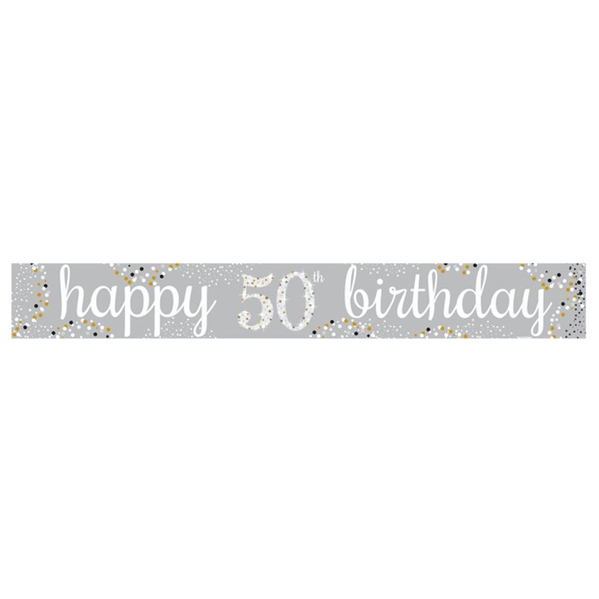 Happy 50th Birthday Celebration Paper Banners - 1m (3pk)