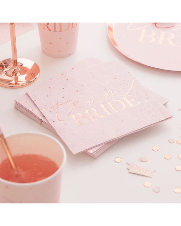 Rose Gold Team Bride Paper Napkins - 33cm (16pk)