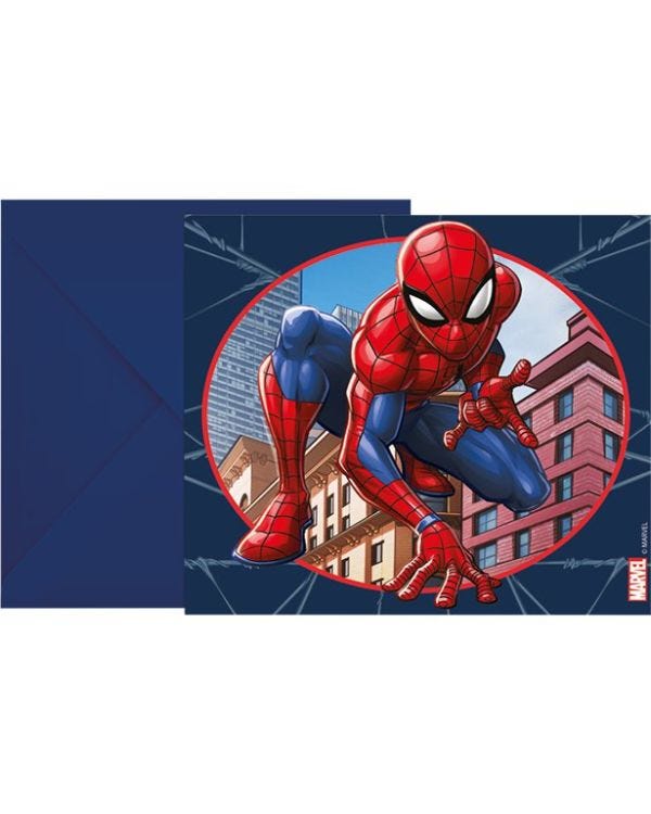 Spiderman Crime Fighter Invitations (6pk)