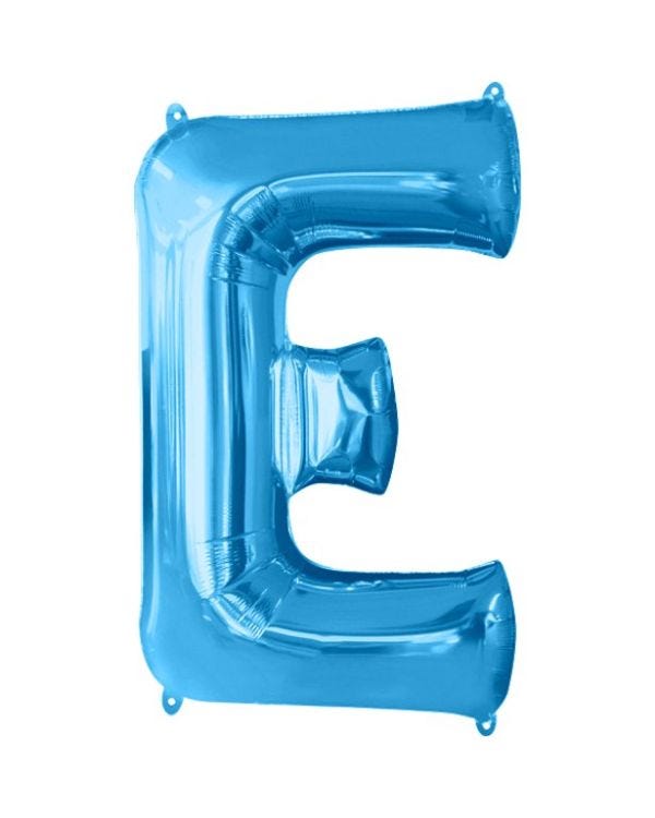 Blue Letter E Balloon - 34&quot; Foil