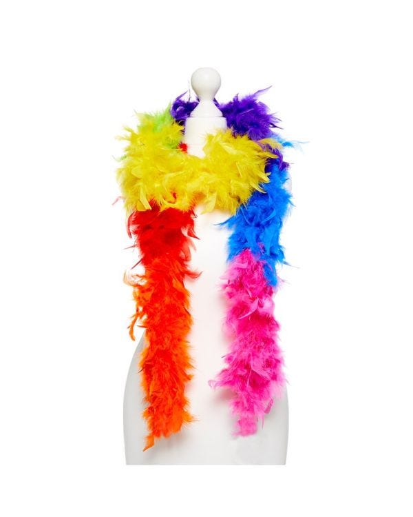 Rainbow Pride Feather Boa -180cm
