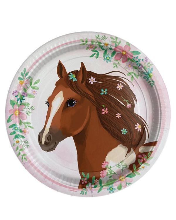 Beautiful Horses Paper Plate - 23cm (8pk)
