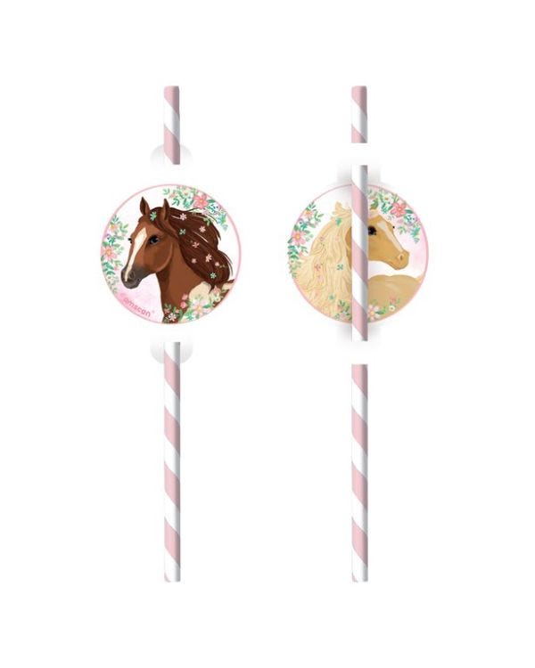 Beautiful Horses Paper Straws (8pk)