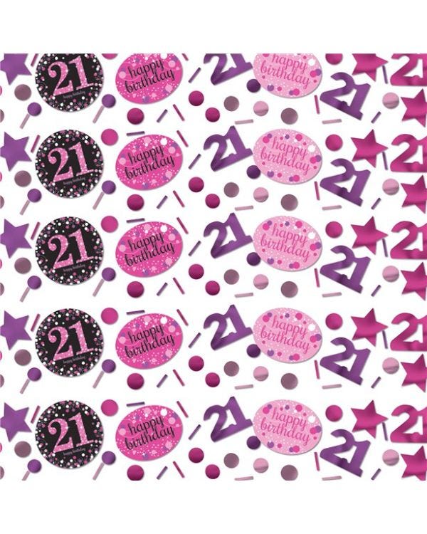 Pink Celebration Age 21 Confetti (34g pack)