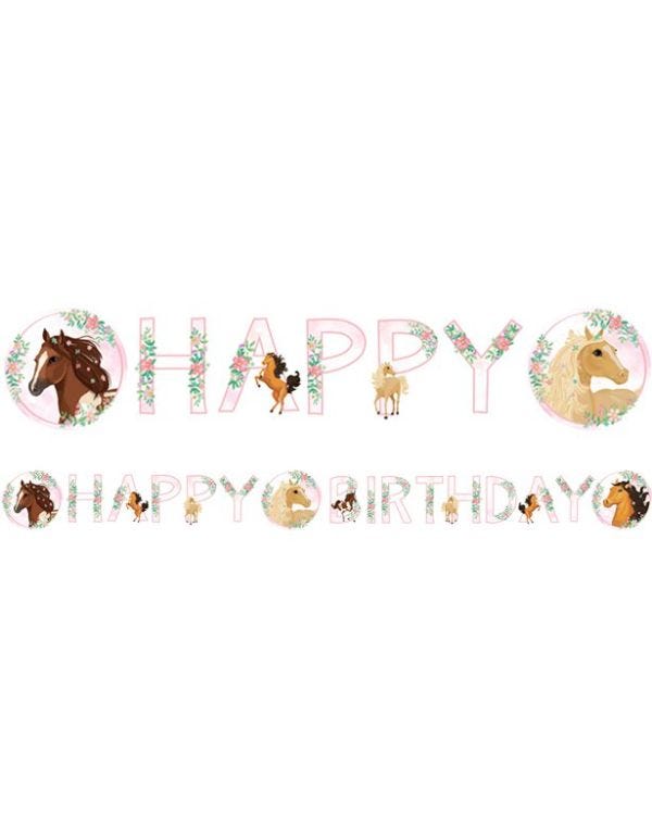 Beautful Horses Birthday Letter Banner - 1.4m
