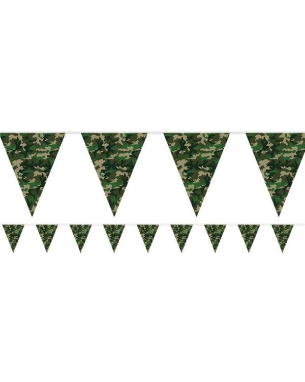 Camouflage Print Plastic Bunting - 3.7m