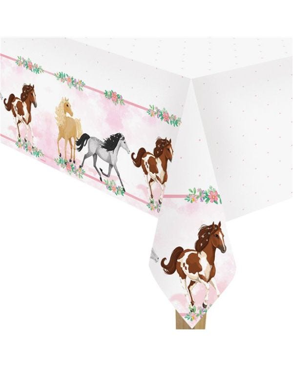 Beautiful Horses Plastic Tablecover - 1.2m x 1.8m