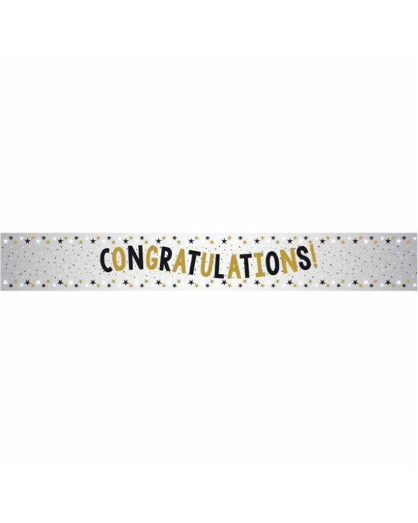 Congratulations Metallic Foil Banner - 1.74m