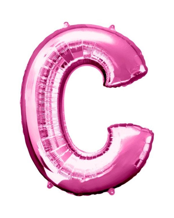 Pink Letter C Balloon - 34&quot; Foil
