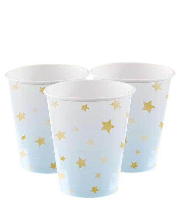 1st Birthday Blue Paper Cups - 250ml (8pk)