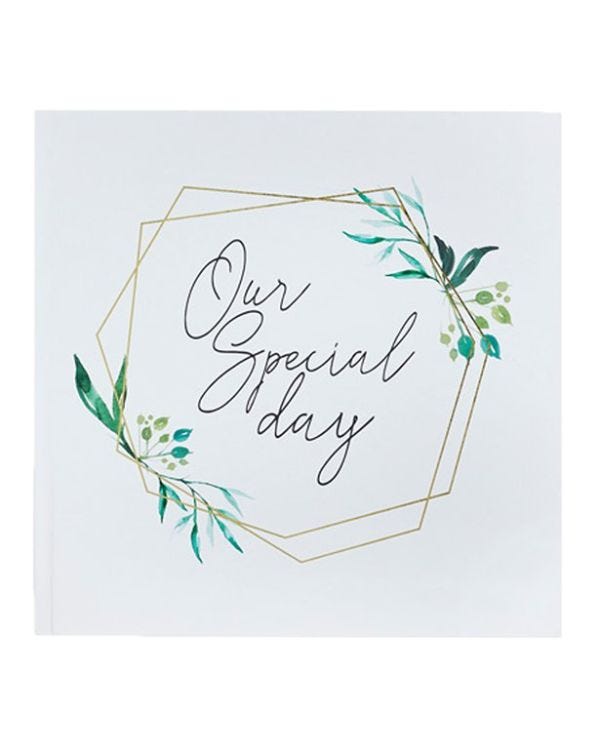 Geometric Greenery Wedding Guest Book