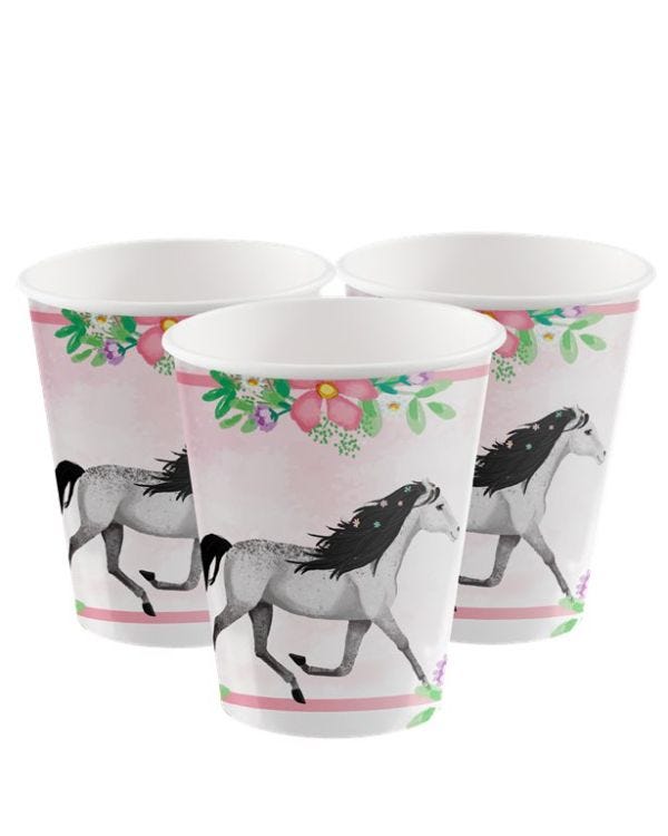 Beautiful Horses Paper Cups - 250ml (8pk)