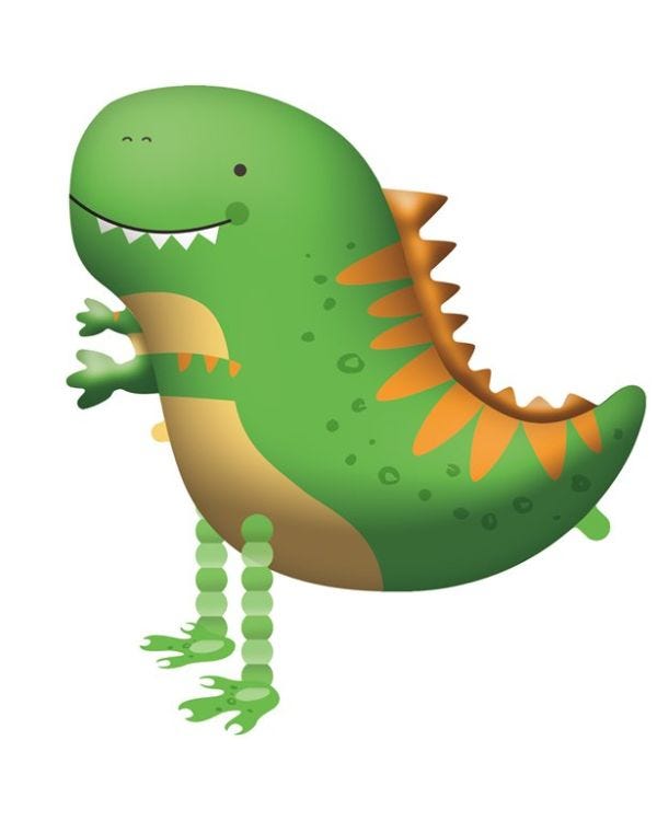 Dino Walking Balloon Buddies -  65cm x 75cm