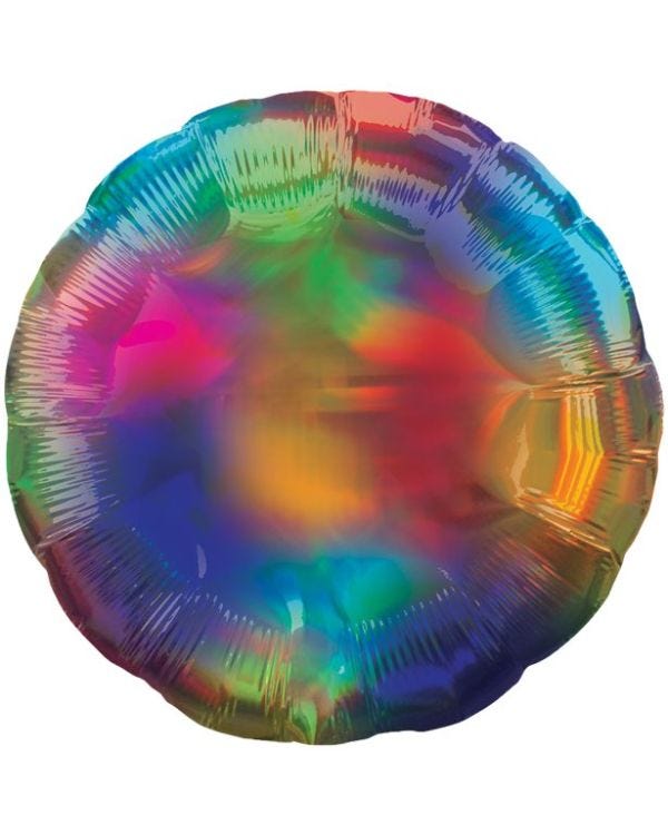 Rainbow Iridescent Circle Balloon - 18&quot; Foil