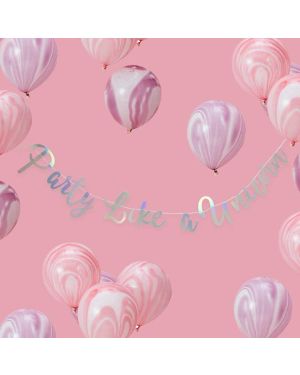Iridescent Party Like a Unicorn Paper Banner - 1.5m