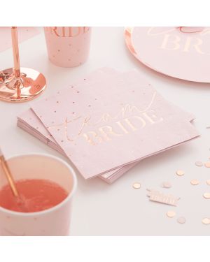 Rose Gold Team Bride Paper Napkins - 33cm (16pk)
