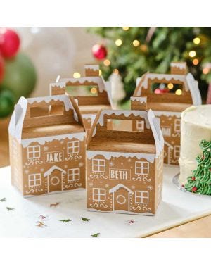 Customisable Gingerbread House Party Box (4pk)