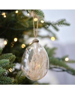 Pampas Bauble Tree Decorations - 14cm (2pk)